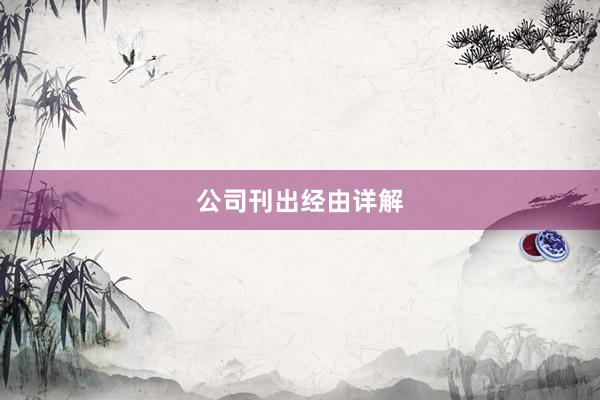 公司刊出经由详解
